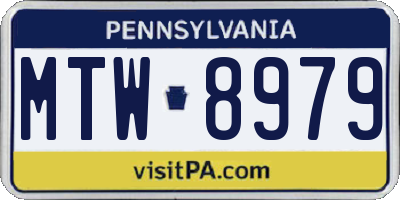 PA license plate MTW8979