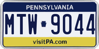 PA license plate MTW9044