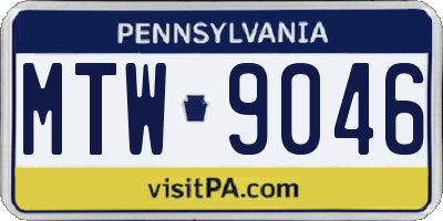 PA license plate MTW9046
