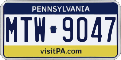 PA license plate MTW9047