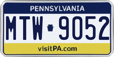 PA license plate MTW9052