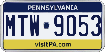 PA license plate MTW9053