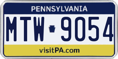 PA license plate MTW9054