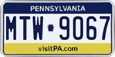 PA license plate MTW9067