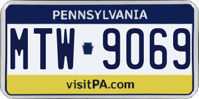 PA license plate MTW9069