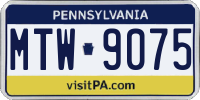 PA license plate MTW9075