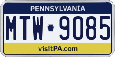 PA license plate MTW9085