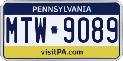 PA license plate MTW9089
