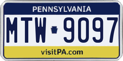 PA license plate MTW9097