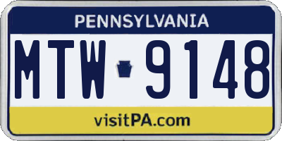 PA license plate MTW9148