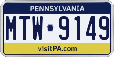 PA license plate MTW9149