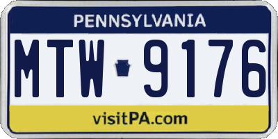 PA license plate MTW9176