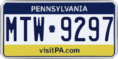 PA license plate MTW9297