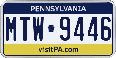 PA license plate MTW9446