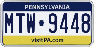 PA license plate MTW9448