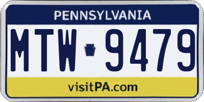 PA license plate MTW9479