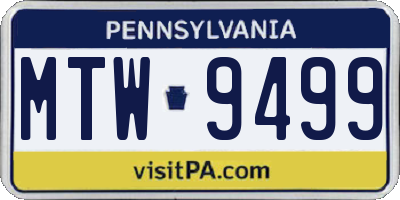 PA license plate MTW9499