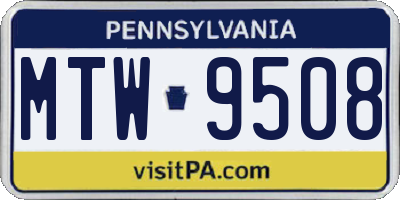 PA license plate MTW9508