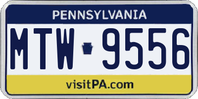 PA license plate MTW9556