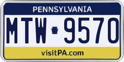 PA license plate MTW9570