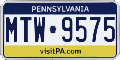 PA license plate MTW9575