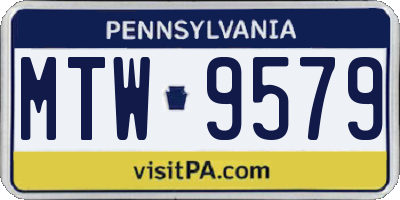 PA license plate MTW9579