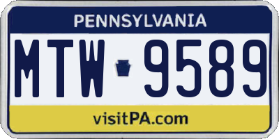 PA license plate MTW9589