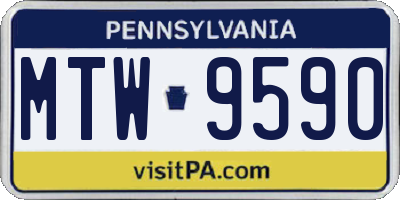 PA license plate MTW9590