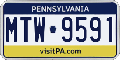 PA license plate MTW9591