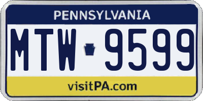 PA license plate MTW9599