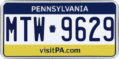 PA license plate MTW9629