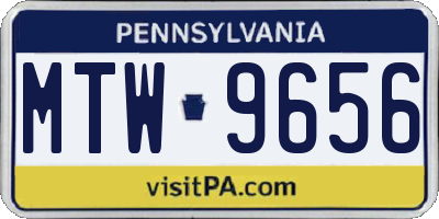 PA license plate MTW9656