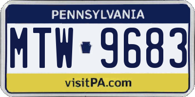 PA license plate MTW9683
