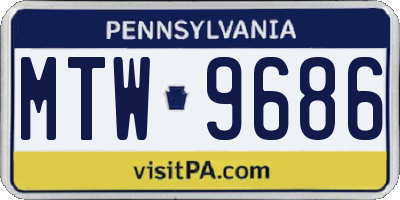 PA license plate MTW9686
