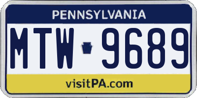 PA license plate MTW9689