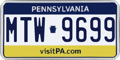 PA license plate MTW9699