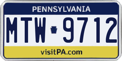 PA license plate MTW9712