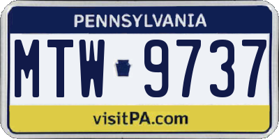 PA license plate MTW9737