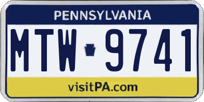PA license plate MTW9741