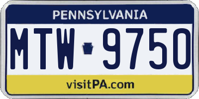 PA license plate MTW9750