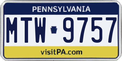 PA license plate MTW9757