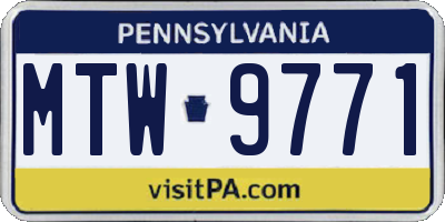 PA license plate MTW9771