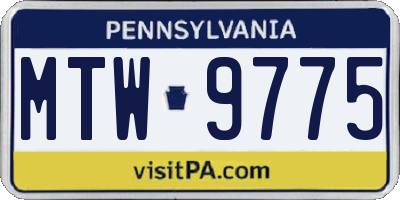 PA license plate MTW9775