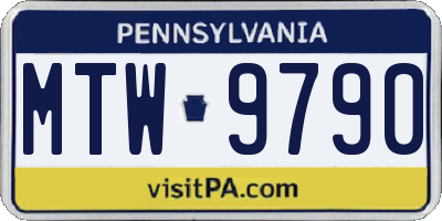 PA license plate MTW9790