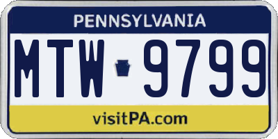 PA license plate MTW9799