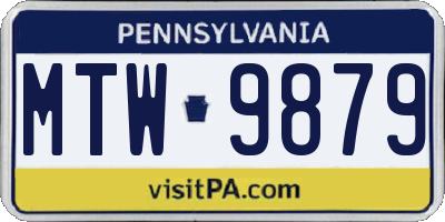 PA license plate MTW9879