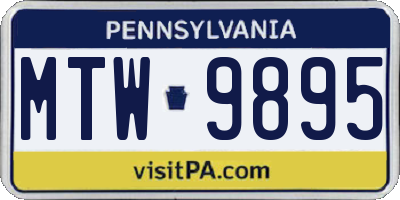 PA license plate MTW9895