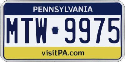 PA license plate MTW9975
