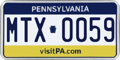 PA license plate MTX0059