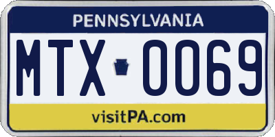 PA license plate MTX0069